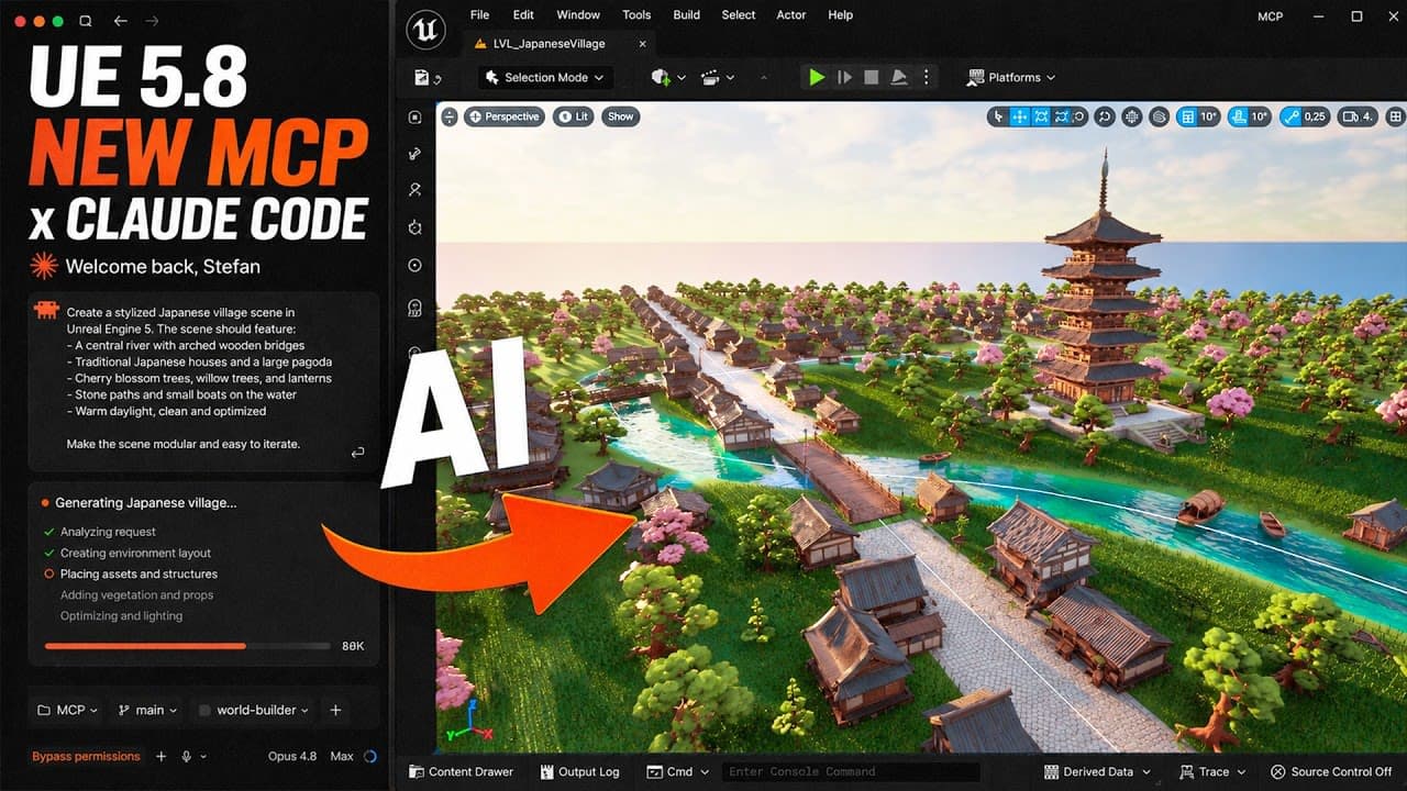 Claude And New UE 5.8 MCP is Crazy Good (But I made it better)